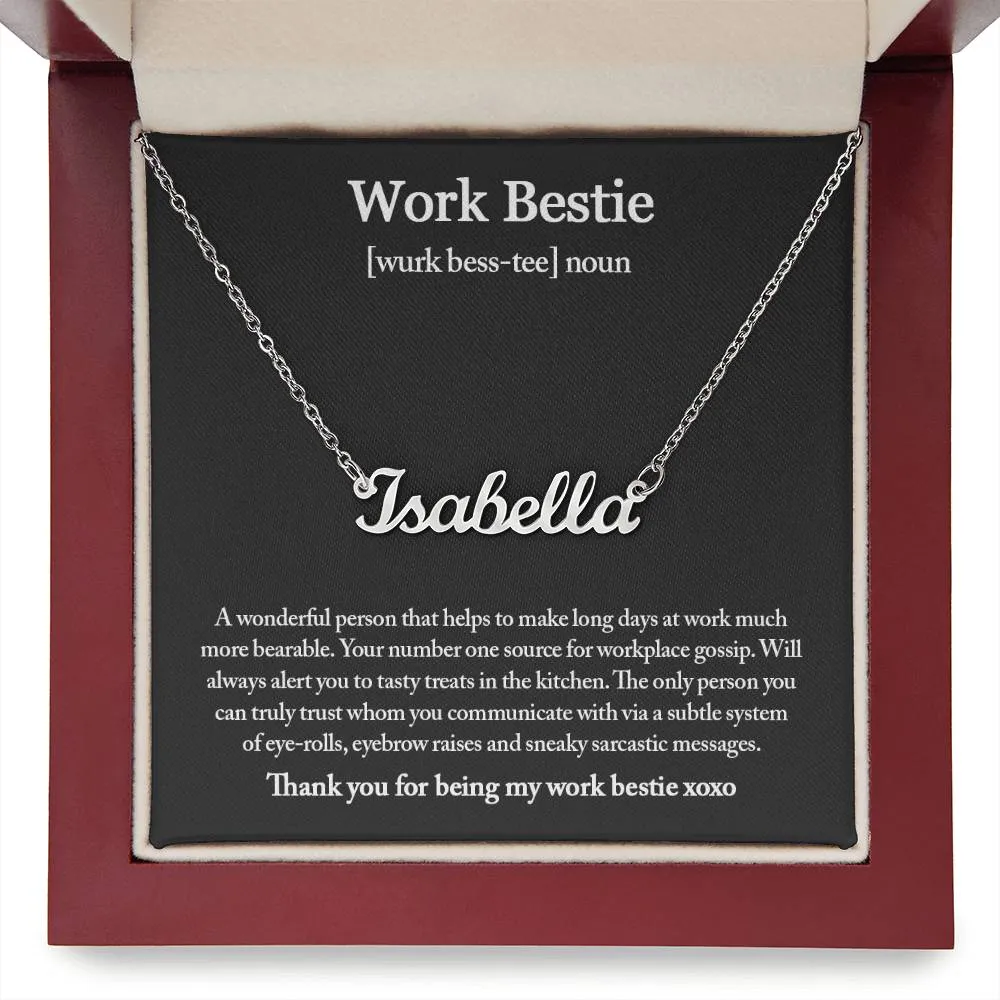Work Bestie Necklace, Personalized Gift for CoWorker, CoWorker Gift, Work Bestie Birthday Gift, Work Friend Gift, Christmas Gifts