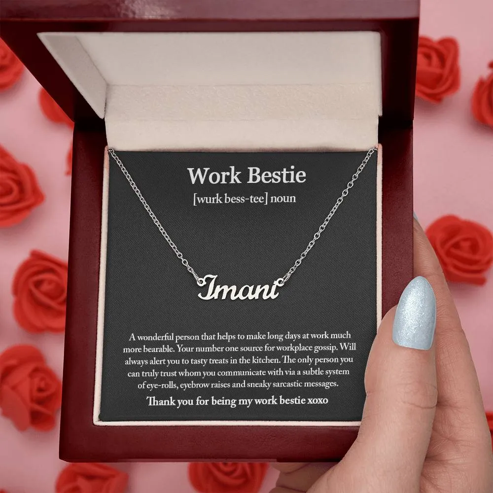 Work Bestie Necklace, Personalized Gift for CoWorker, CoWorker Gift, Work Bestie Birthday Gift, Work Friend Gift, Christmas Gifts