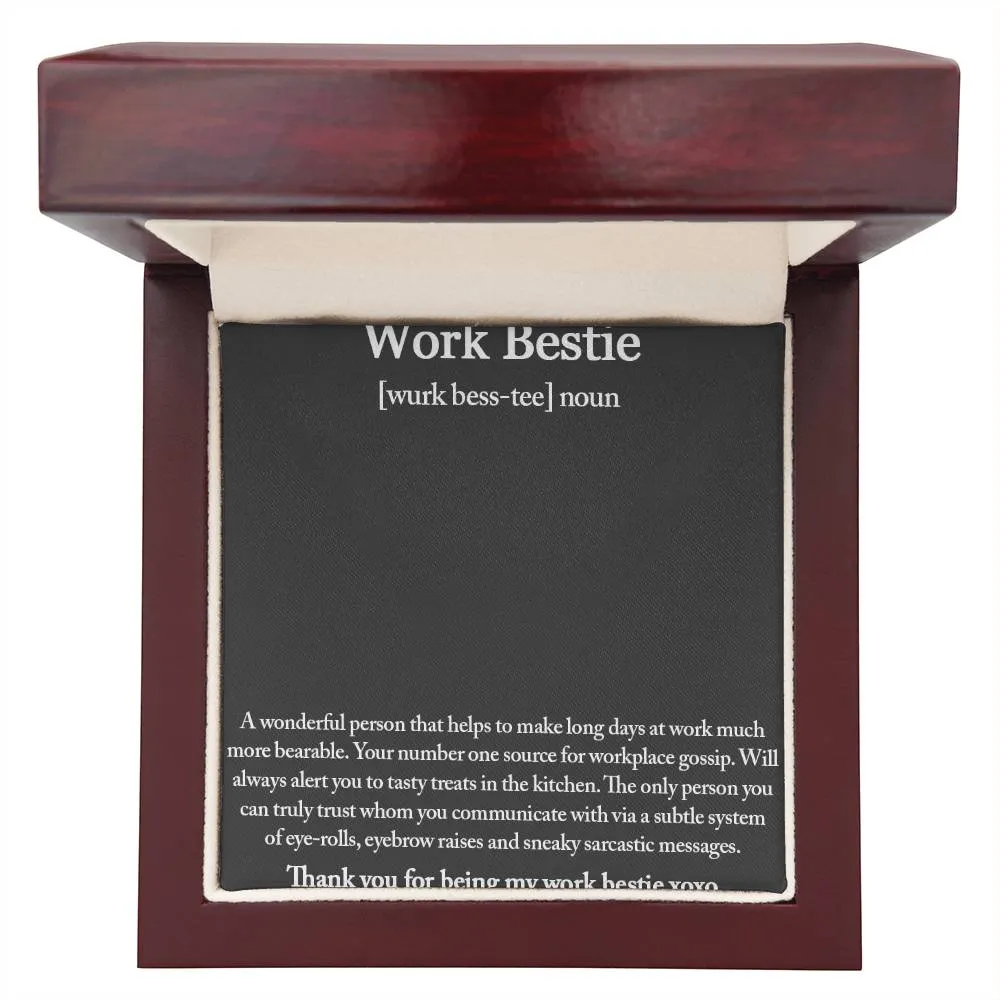 Work Bestie Necklace, Personalized Gift for CoWorker, CoWorker Gift, Work Bestie Birthday Gift, Work Friend Gift, Christmas Gifts