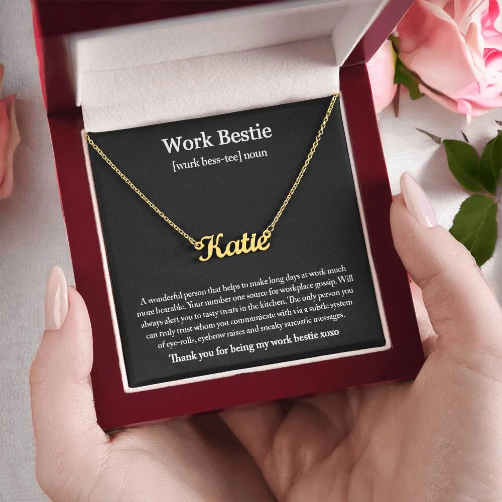 Work Bestie Necklace, Personalized Gift for CoWorker, CoWorker Gift, Work Bestie Birthday Gift, Work Friend Gift, Christmas Gifts