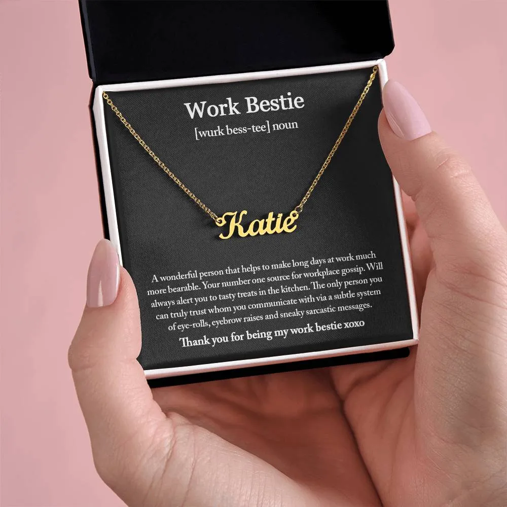 Work Bestie Necklace, Personalized Gift for CoWorker, CoWorker Gift, Work Bestie Birthday Gift, Work Friend Gift, Christmas Gifts