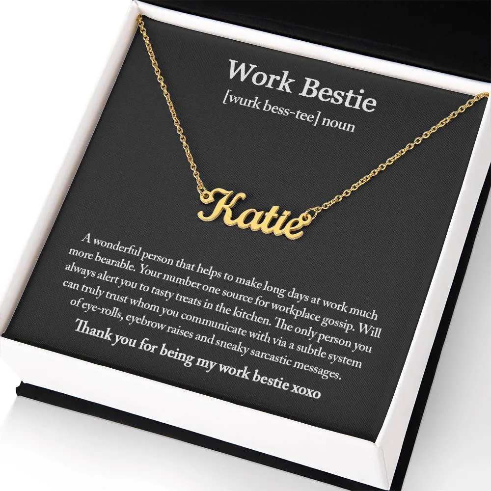 Work Bestie Necklace, Personalized Gift for CoWorker, CoWorker Gift, Work Bestie Birthday Gift, Work Friend Gift, Christmas Gifts