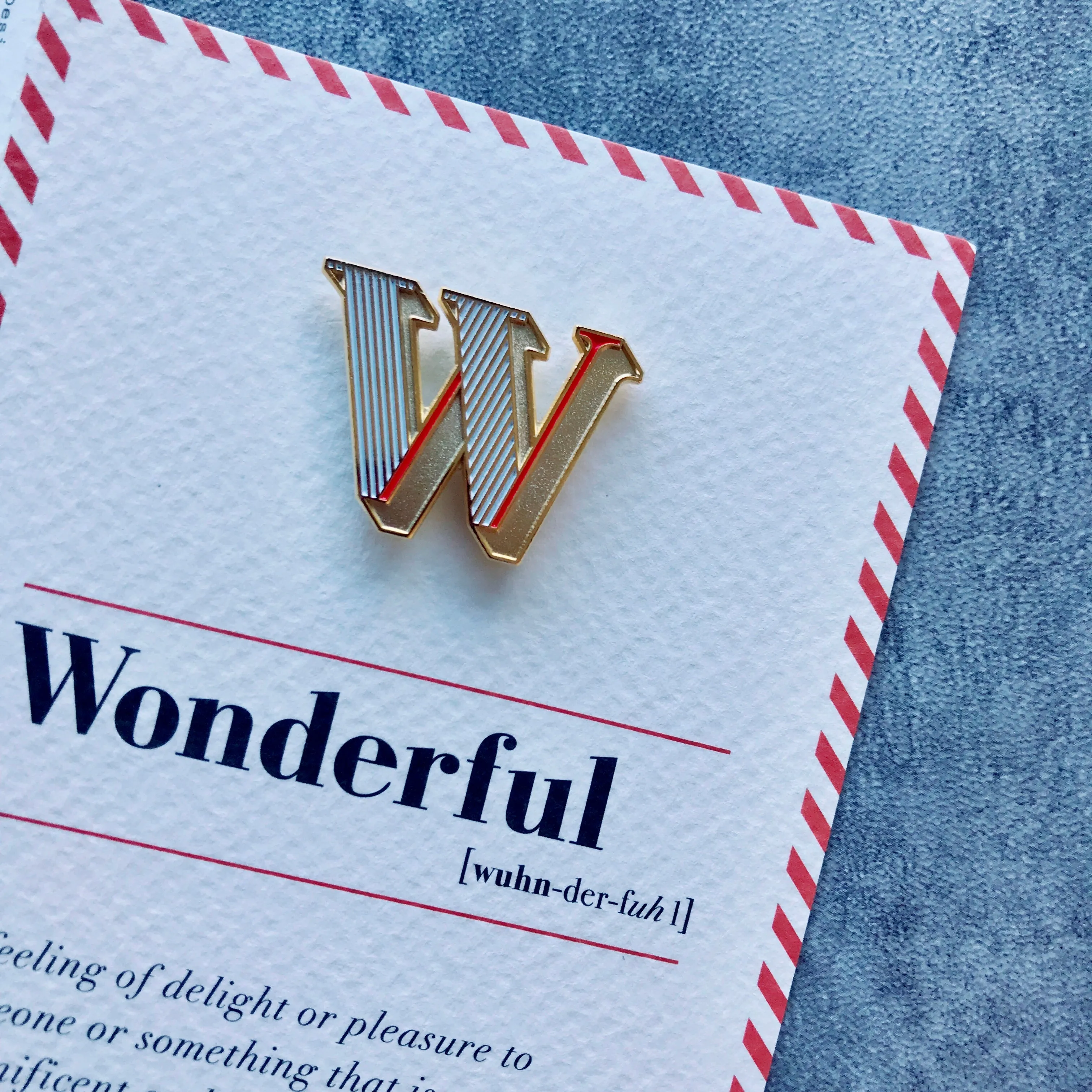 W/Wonderful Pin Badge and Card