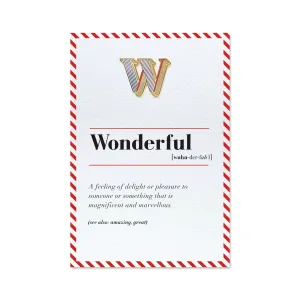W/Wonderful Pin Badge and Card