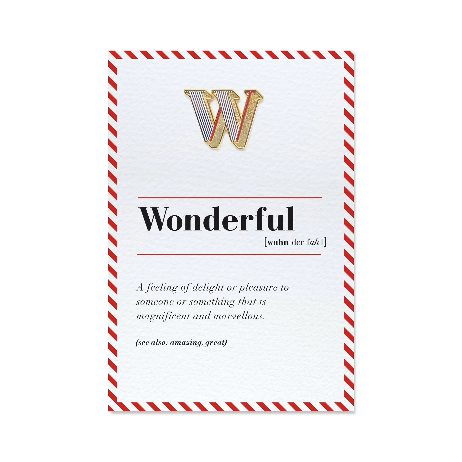 W/Wonderful Pin Badge and Card