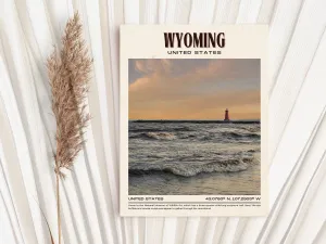 Wyoming Vintage Wall Art, USA