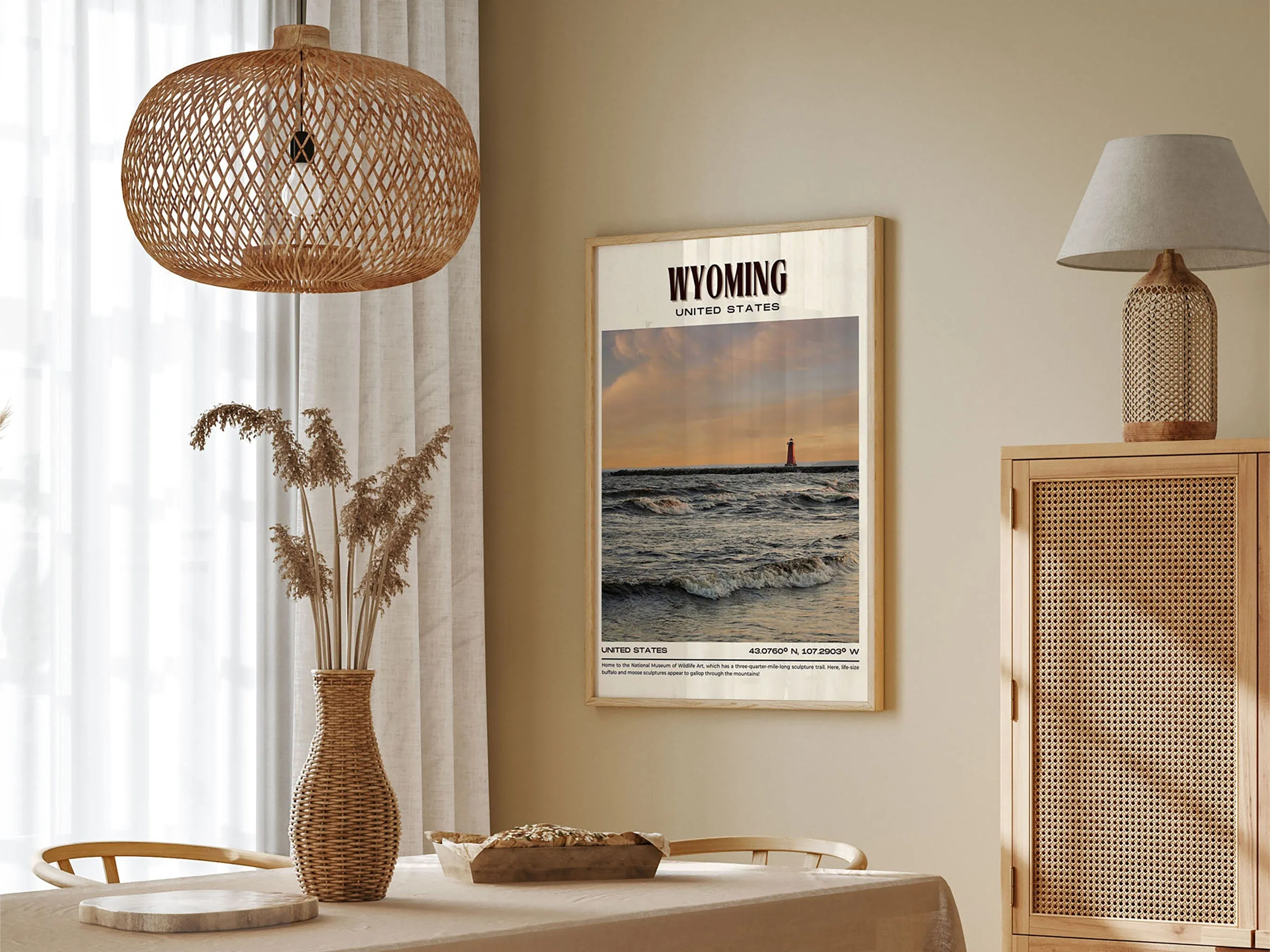 Wyoming Vintage Wall Art, USA
