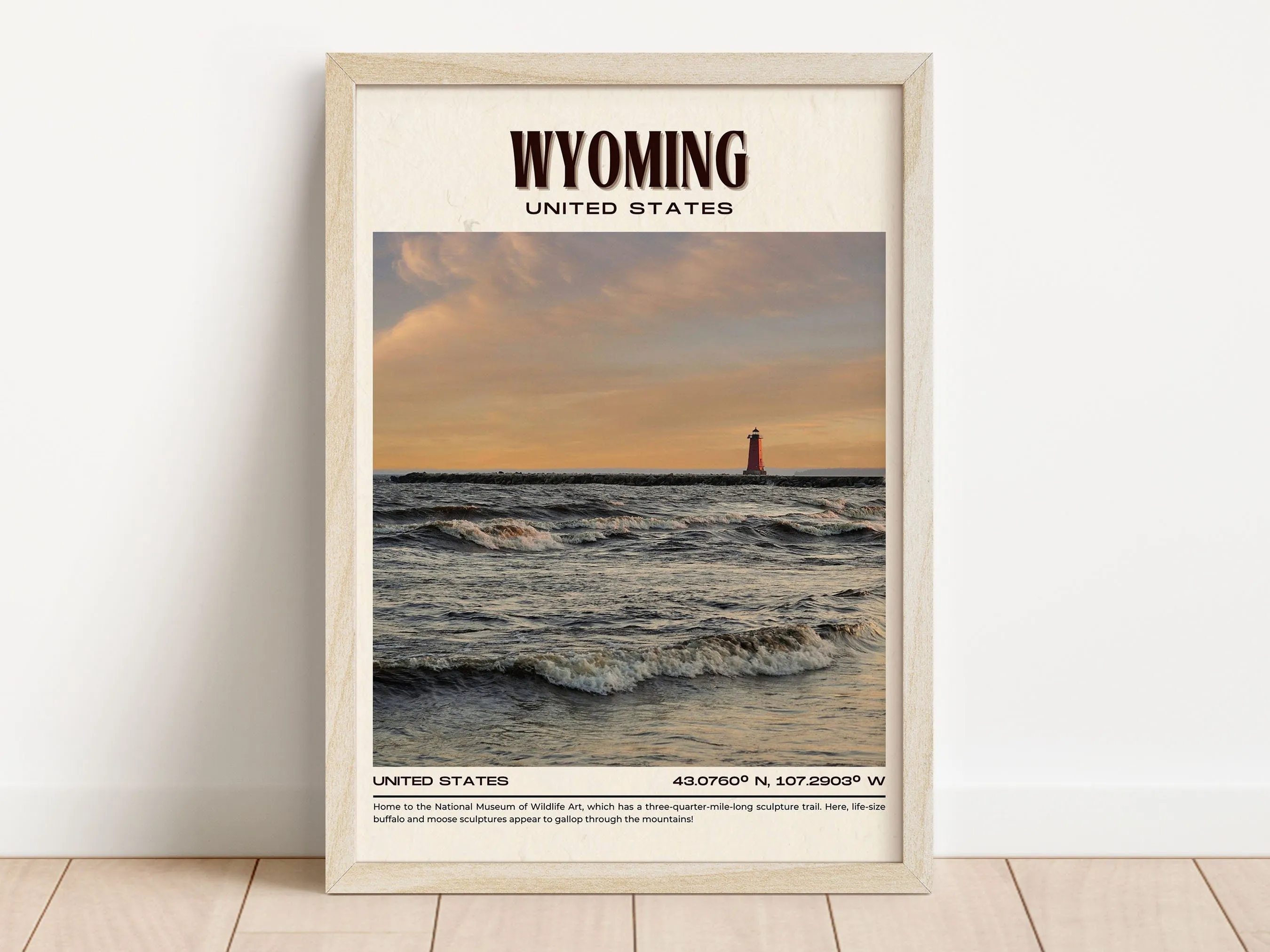 Wyoming Vintage Wall Art, USA