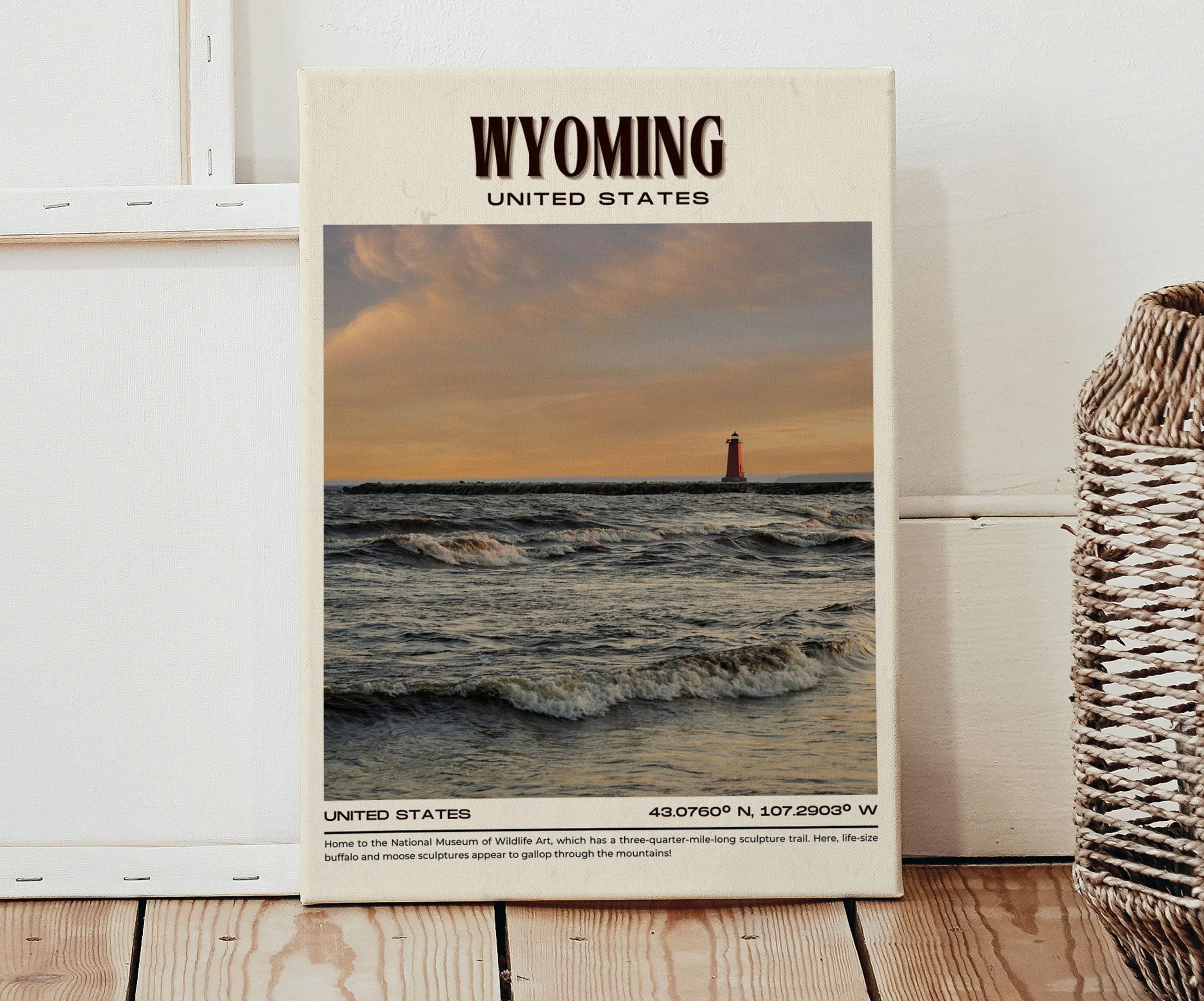 Wyoming Vintage Wall Art, USA
