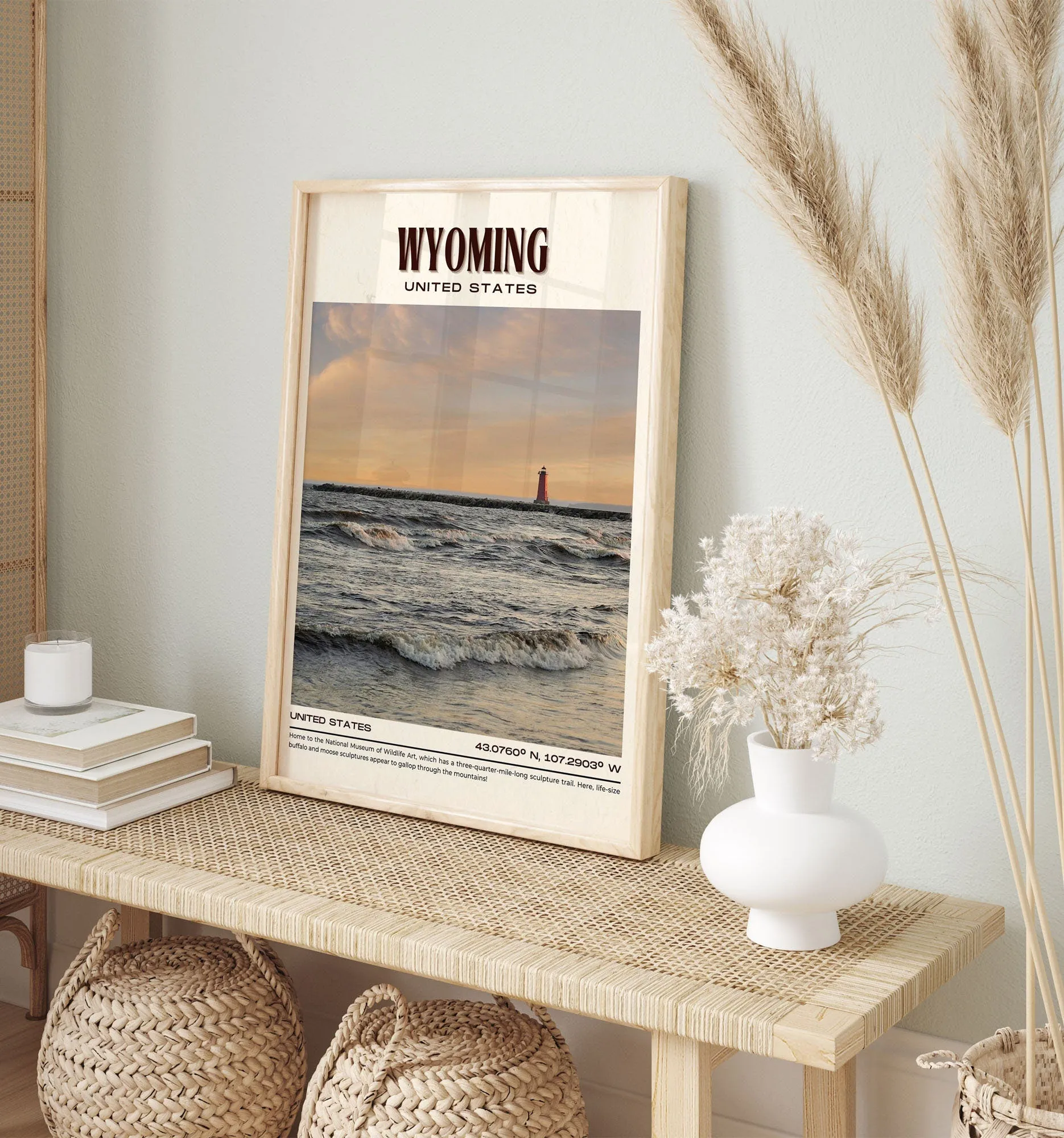 Wyoming Vintage Wall Art, USA