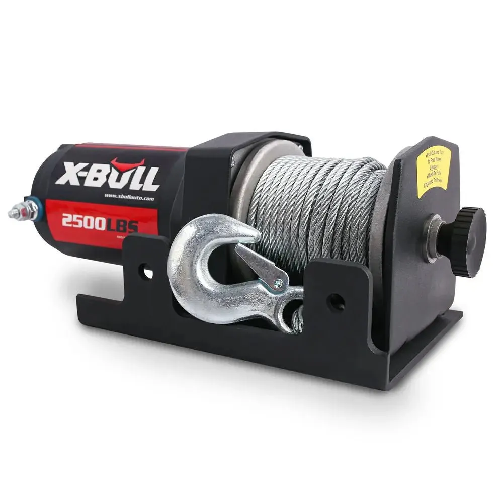 X-BULL Electric Winch 2500 LBS 12V Steel Cable ATV UTV Truck 4WD