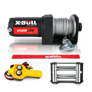 X-BULL Electric Winch 2500 LBS 12V Steel Cable ATV UTV Truck 4WD