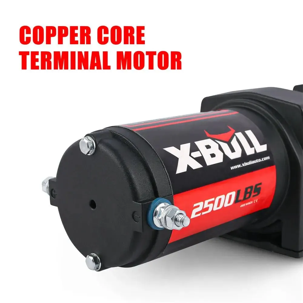 X-BULL Electric Winch 2500 LBS 12V Steel Cable ATV UTV Truck 4WD