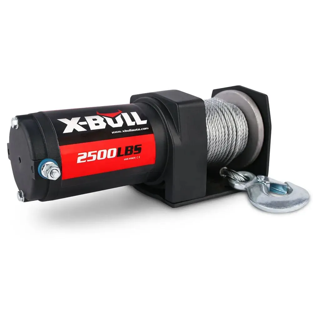 X-BULL Electric Winch 2500 LBS 12V Steel Cable ATV UTV Truck 4WD