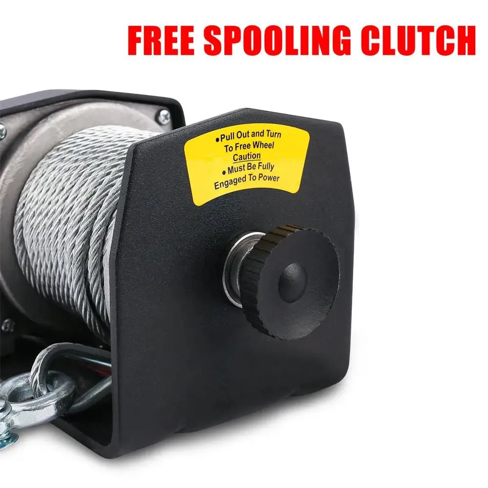 X-BULL Electric Winch 2500 LBS 12V Steel Cable ATV UTV Truck 4WD