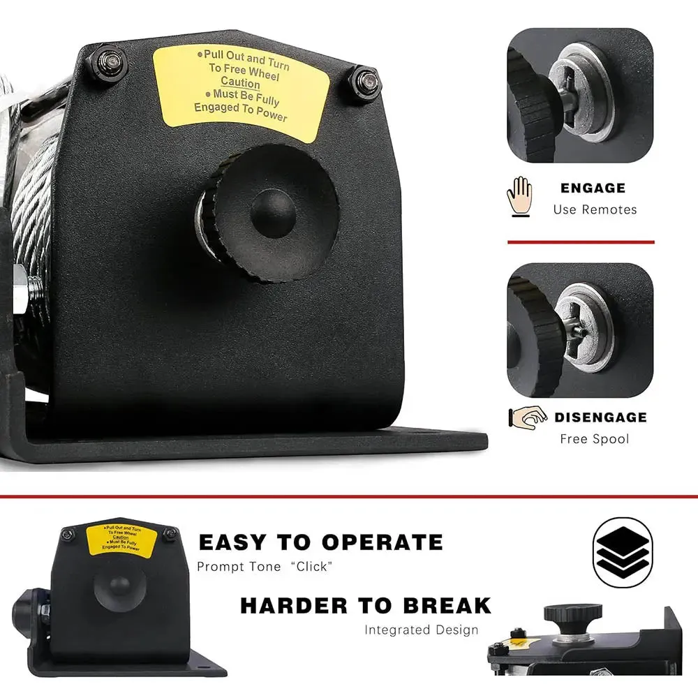 X-BULL Electric Winch 3000 LBS 12V Steel Cable ATV UTV Truck 4WD
