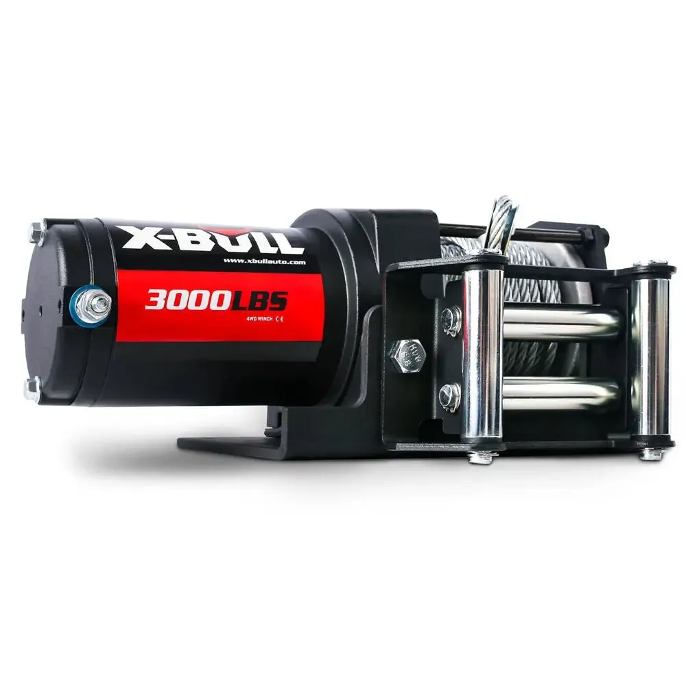 X-BULL Electric Winch 3000 LBS 12V Steel Cable ATV UTV Truck 4WD