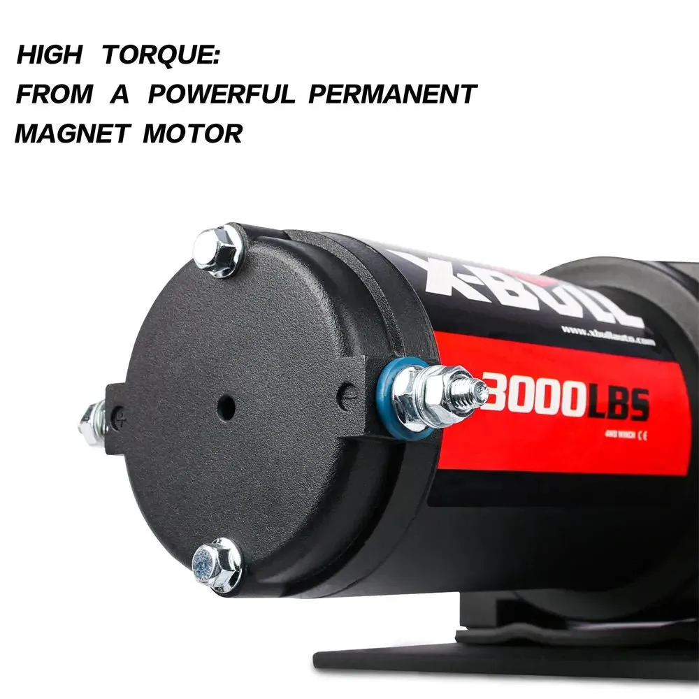 X-BULL Electric Winch 3000 LBS 12V Steel Cable ATV UTV Truck 4WD