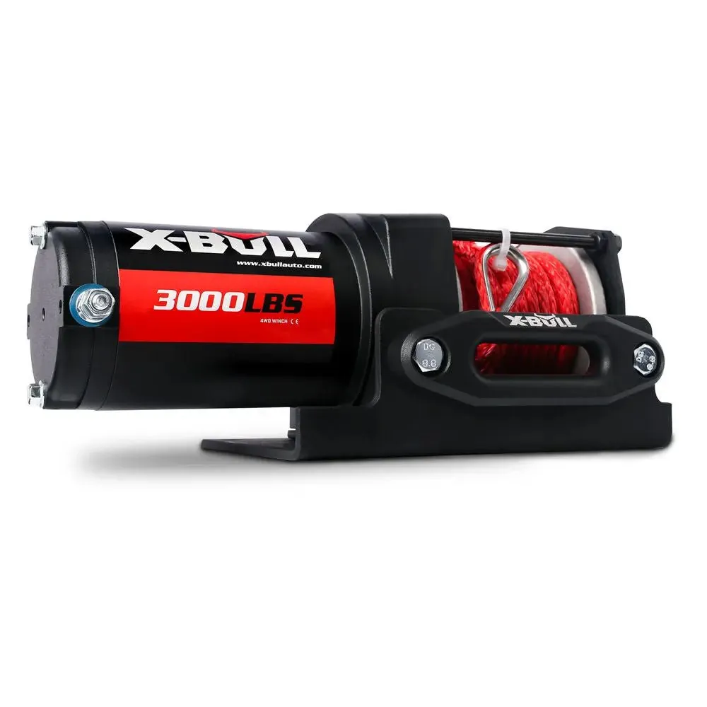 X-BULL Electric Winch 3000 LBS 12V Synthetic Rope ATV UTV Boat Truck 4WD