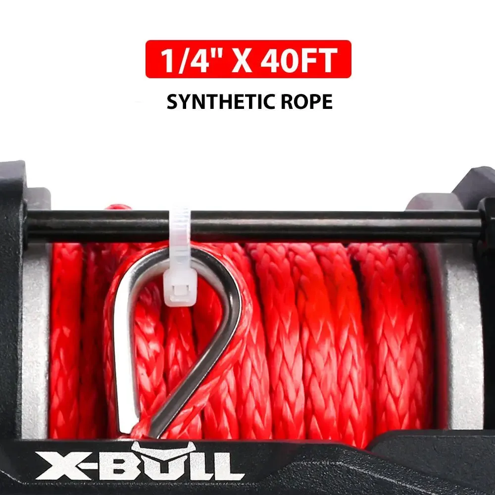 X-BULL Electric Winch 3000 LBS 12V Synthetic Rope ATV UTV Boat Truck 4WD
