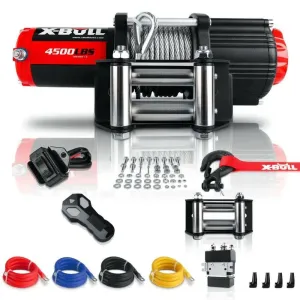 X-BULL Electric Winch 4500 LBS 12V Steel Cable ATV UTV Truck 4WD