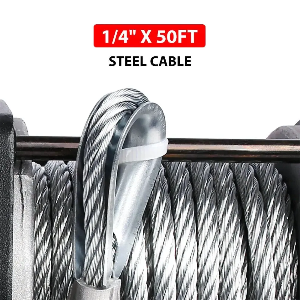 X-BULL Electric Winch 4500 LBS 12V Steel Cable ATV UTV Truck 4WD