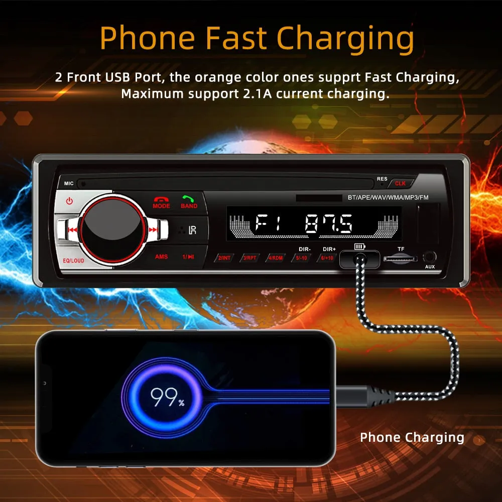 X-REAKO JSD-520 Car Radio 1Din FM MP3 Player Audio Stereo AUX Input USB/SD Charging Function with Remote Control In Dash Music
