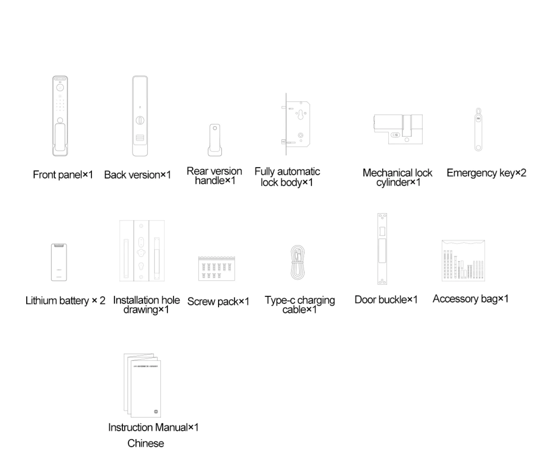 Xiaomi Smart Door Lock X 3D Face Recognition Smart Door Lock With Camera Bluetooth Fingerprint Work With Mi Home APP