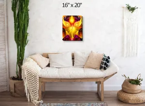 Yellow Stretched Canvas Angel Art Print, Metaphysical Wall Decor - "The Becoming"