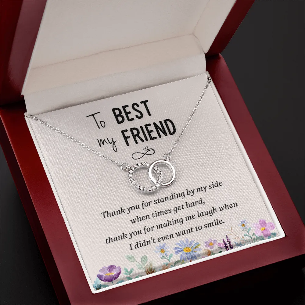 You make me smile-Perfect Pair Circle Necklace for Best Freind