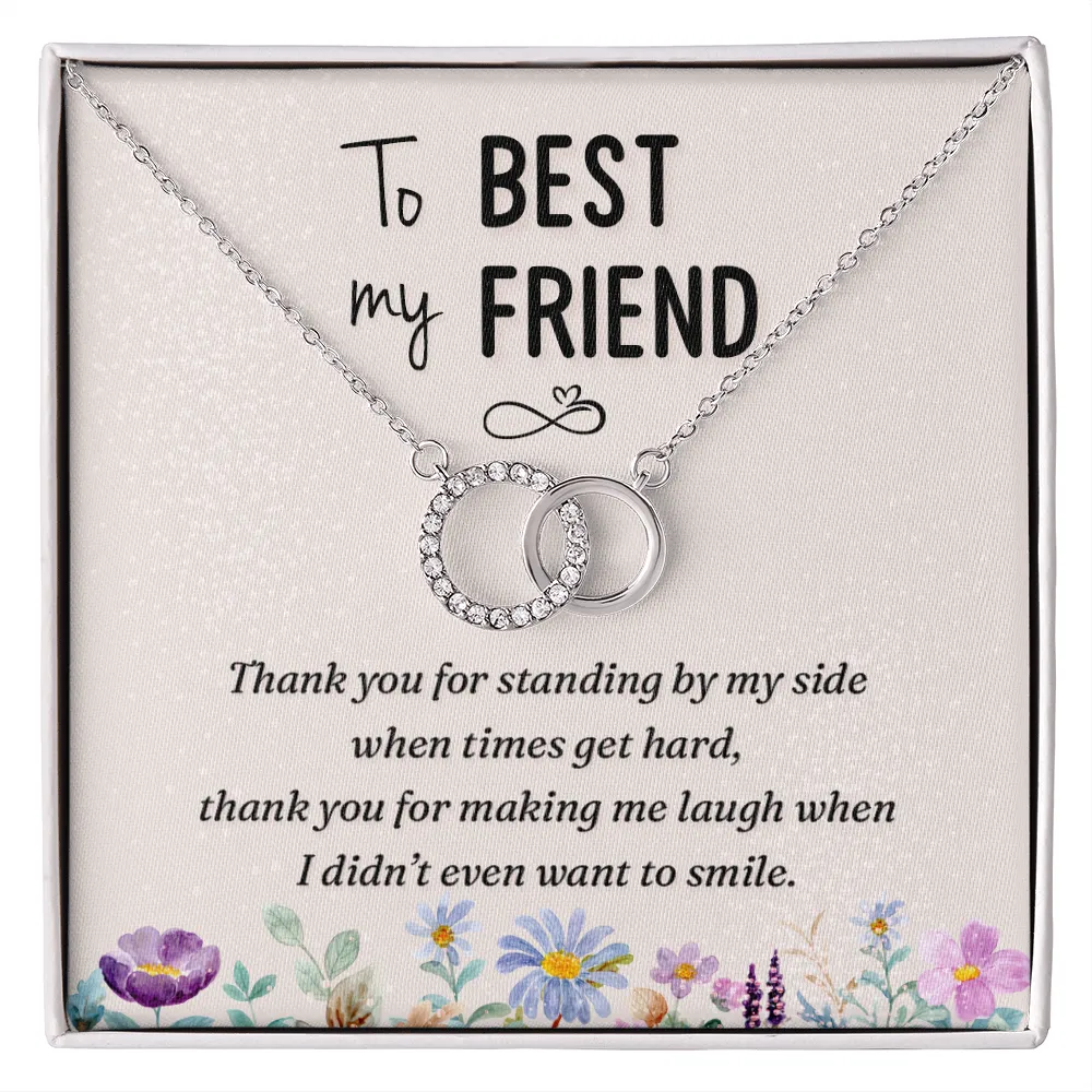 You make me smile-Perfect Pair Circle Necklace for Best Freind
