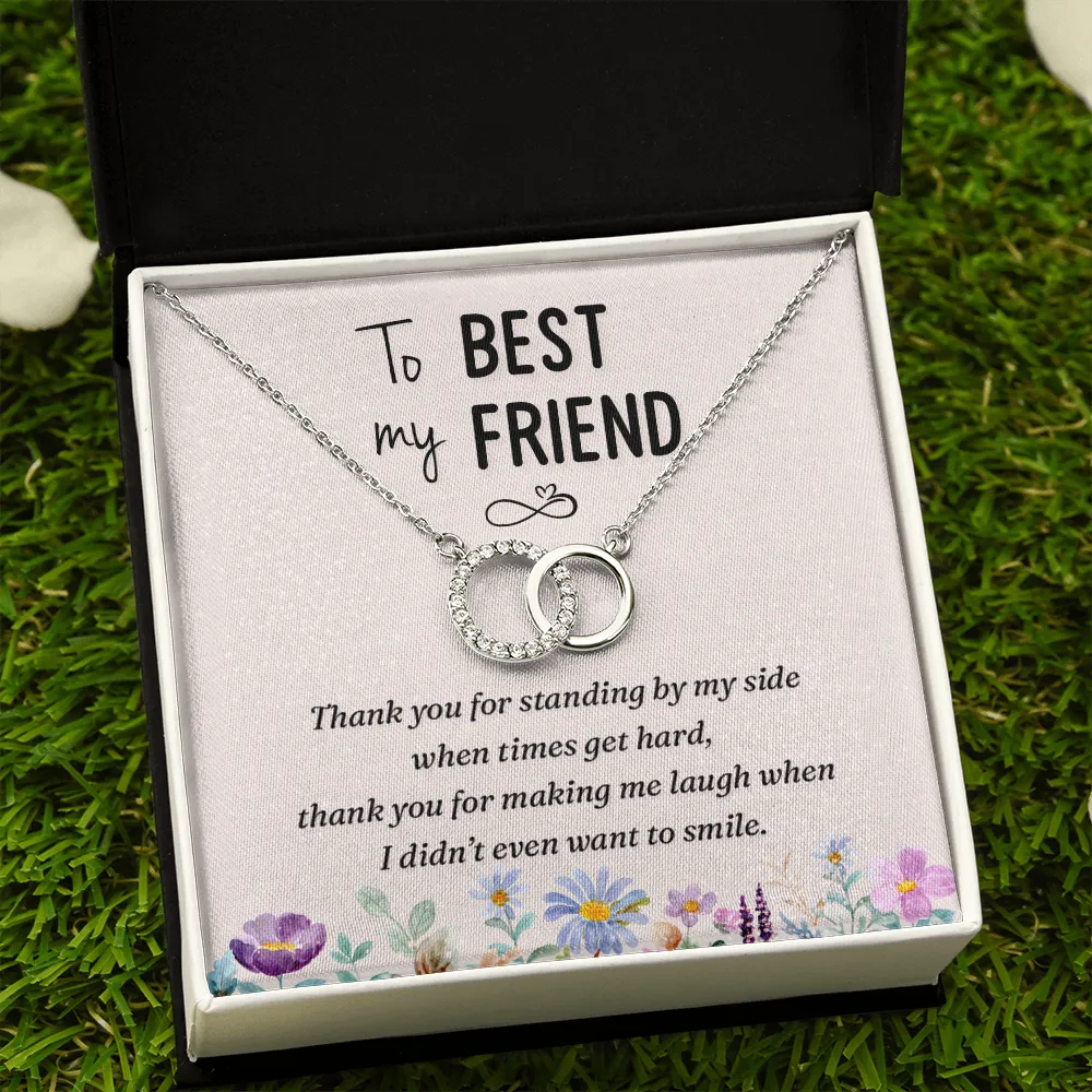 You make me smile-Perfect Pair Circle Necklace for Best Freind