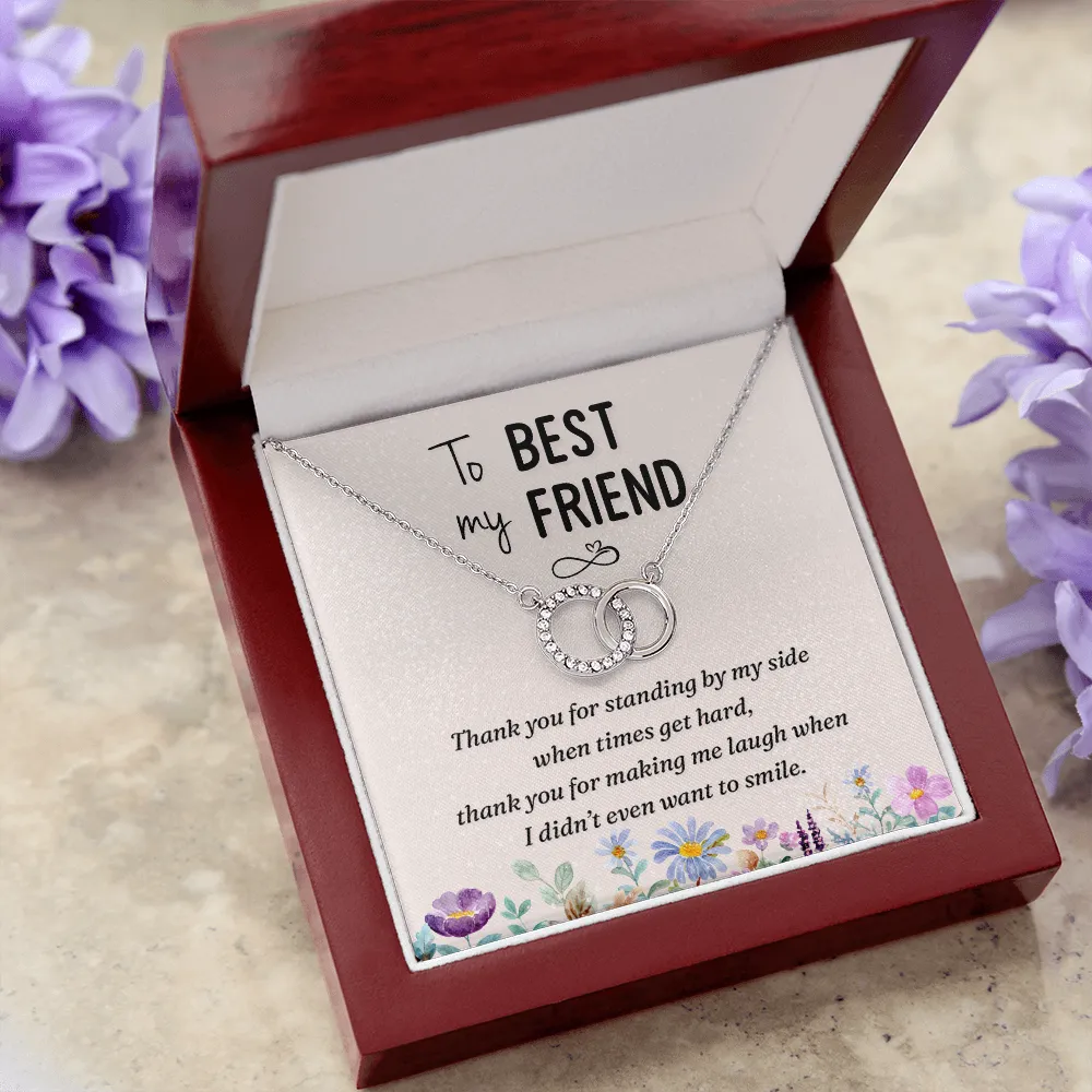 You make me smile-Perfect Pair Circle Necklace for Best Freind