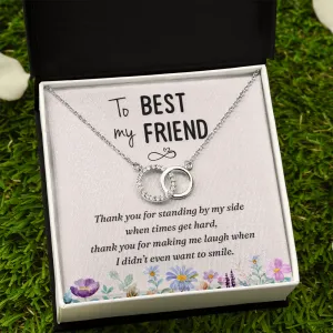 You make me smile-Perfect Pair Circle Necklace for Best Freind