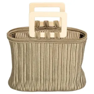 YVES SAINT LAURENT Champagne Ivory Top Handle Passementerie 1990s Bag
