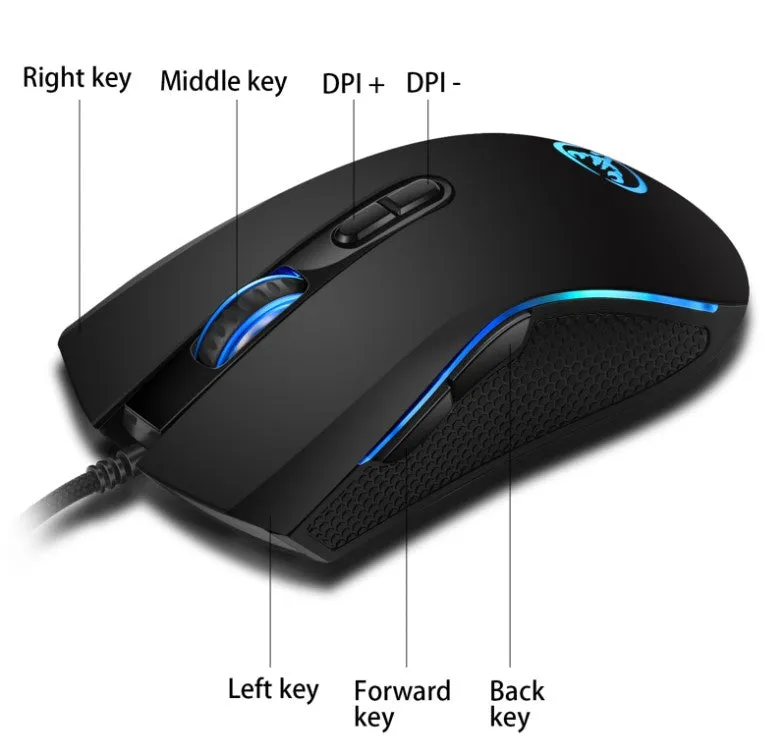 YZ Premiums | Comfortable Ergonomic Wired Gaming Mouse | Fire Buttons