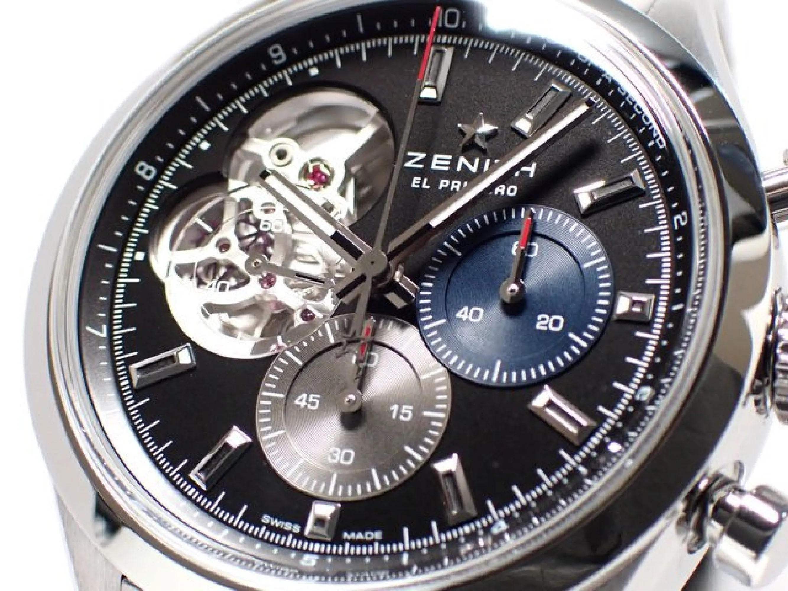 ZENITH Chrono Master opened black 03.3300.3604/21.M3300 Genuine goods Mens 182201843