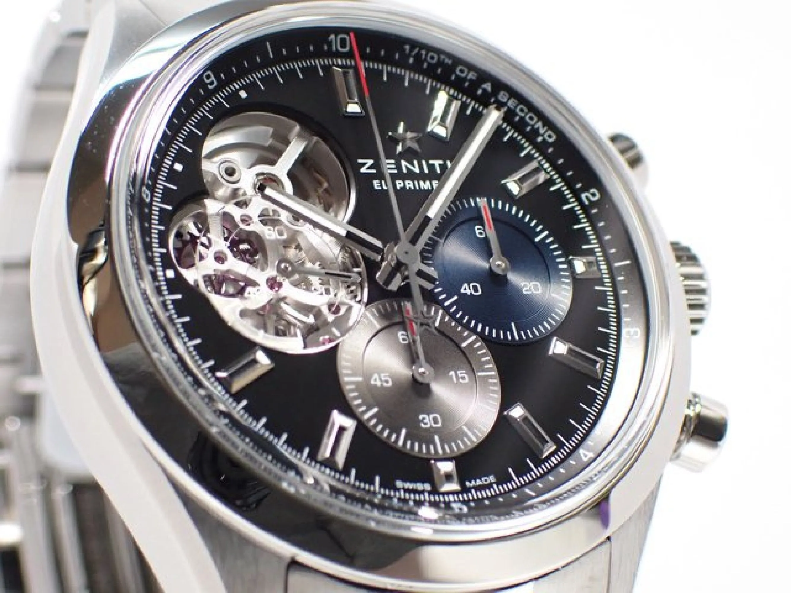 ZENITH Chrono Master opened black 03.3300.3604/21.M3300 Genuine goods Mens 182201843