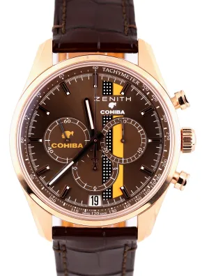 Zenith El Primero Chronomaster Legend Of Cohiba 40mm 18K Rose Watch 18.2041.400