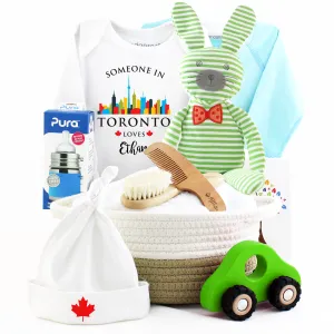 Zeronto Baby Boy Gift Basket - Someone in Toronto Loves Baby Boy